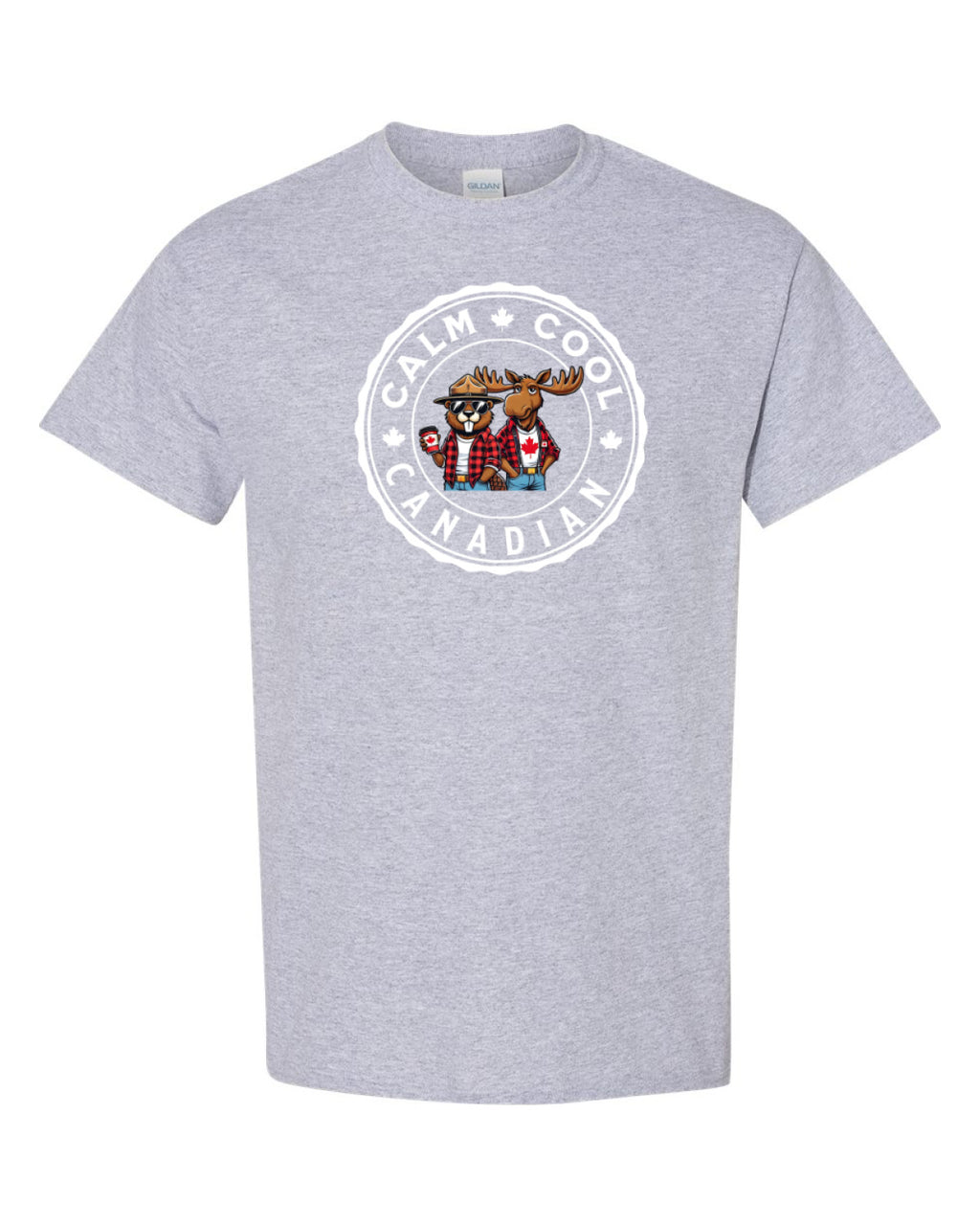Calm Cool Canadian Beaver and Moose  Men's Tee