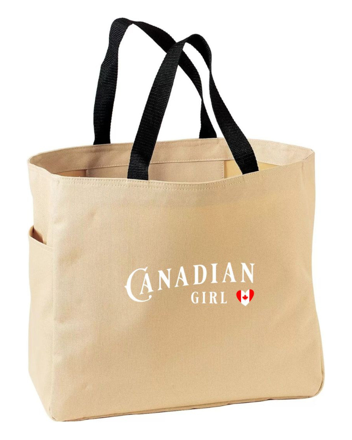 Canadian Girl Heart Flag Tote Bag