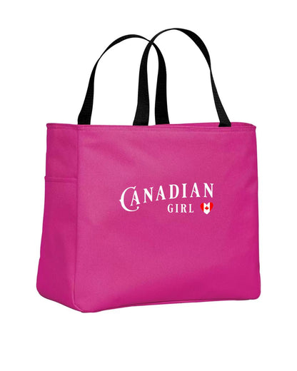 Canadian Girl Heart Flag Tote Bag