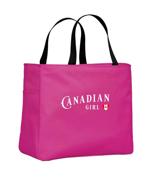 Canadian Girl Heart Flag Tote Bag