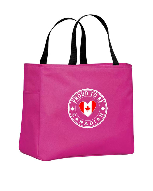 Proud to be Canadian Heart Flag Tote Bag
