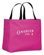 Canadian Girl Heart Flag Tote Bag