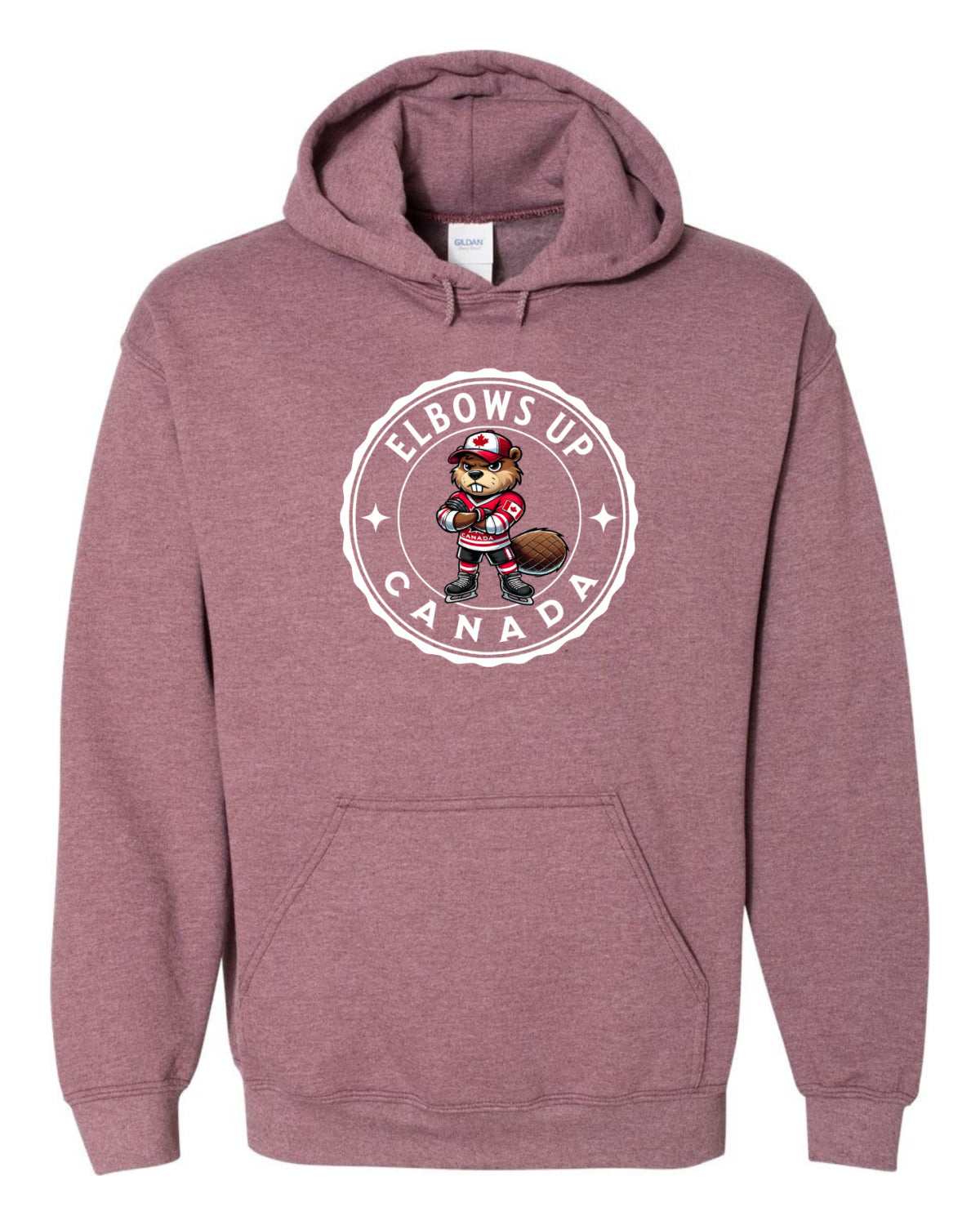 Elbows up Beaver  Dark Heather Maroon Medium  Pullover - Unisex