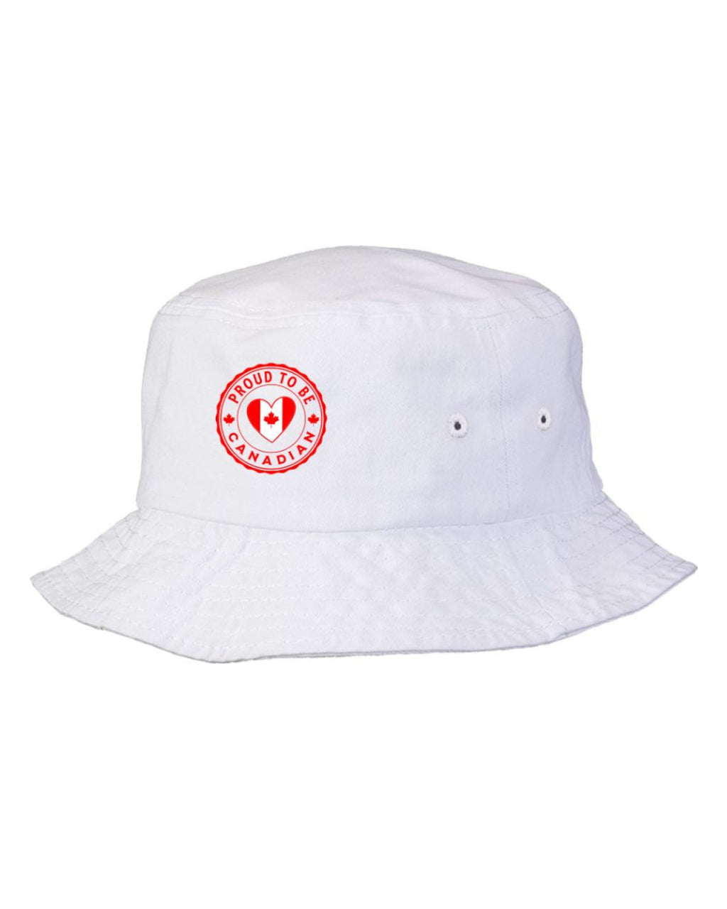 Proud to be Canadian Heart Flag Bucket Hat