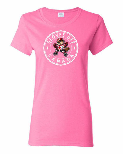 Gloves Off Beaver Full Front Women's Tee - Gildan Canada (sewn Internationally)