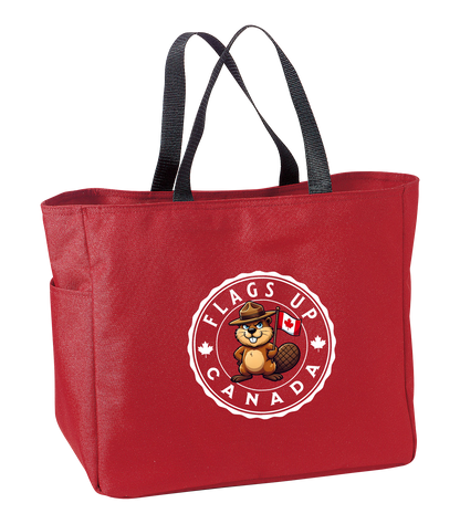 Flags Up Male Beaver Tote Bag