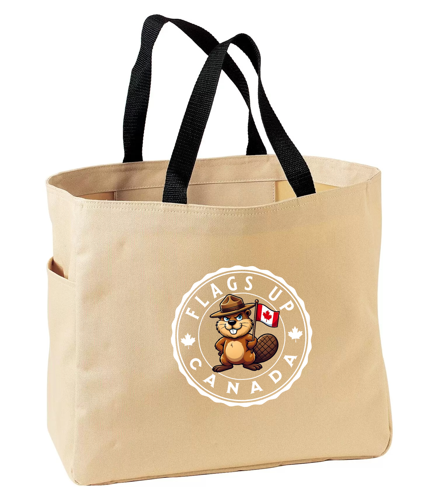 Flags Up Male Beaver Tote Bag