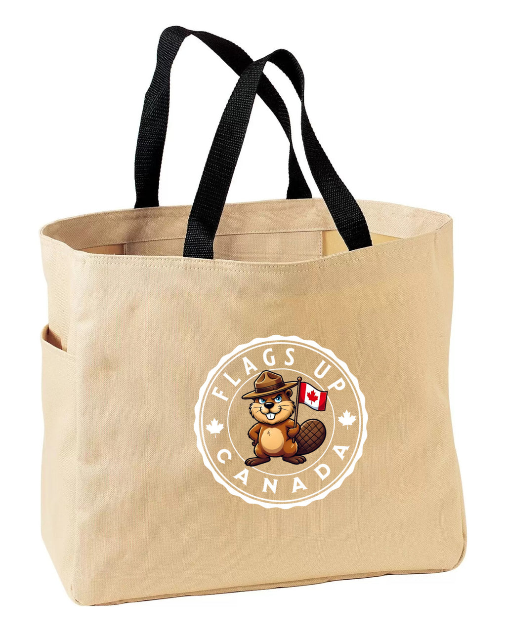 Flags Up Male Beaver Tote Bag