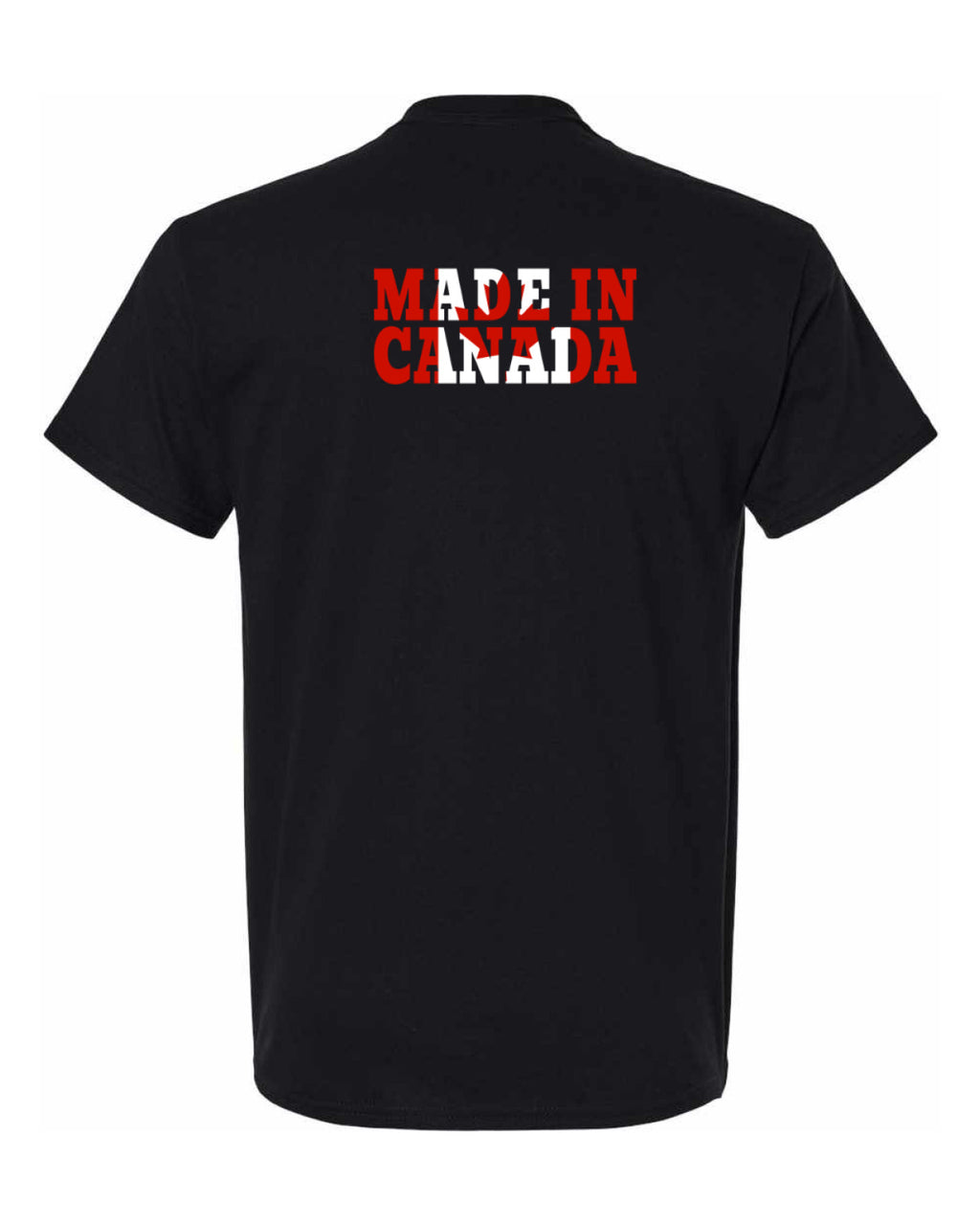 Made in Canada Flag Background Left Chest And Back Men's Tee