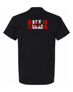 Made in Canada Flag Background Left Chest And Back Men's Tee