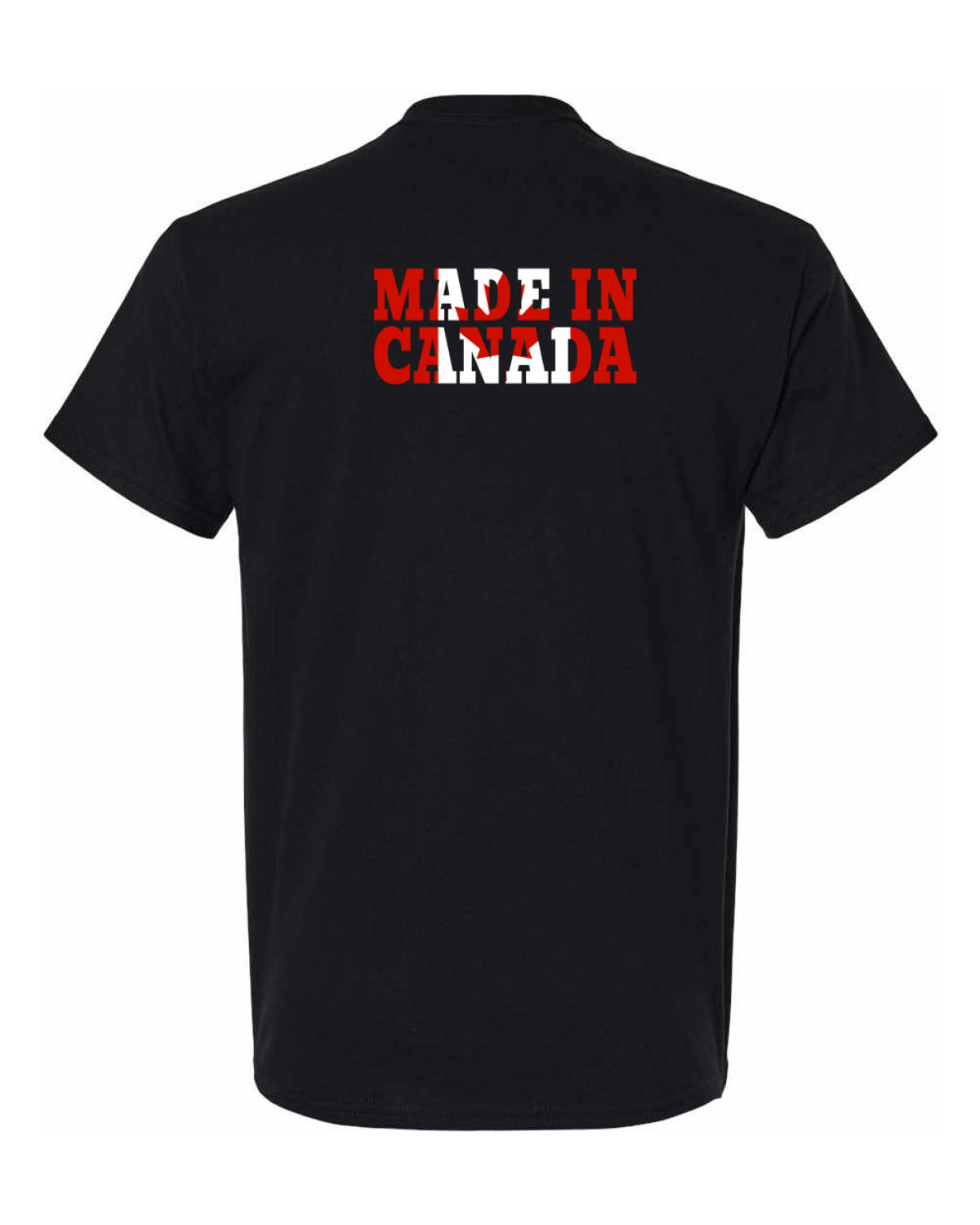 Made in Canada Flag Background Left Chest And Back Men's Tee