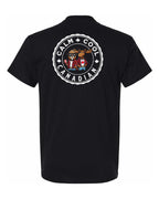 Calm Cool Canadian Beaver and Moose Left Chest & Back Men's Tee