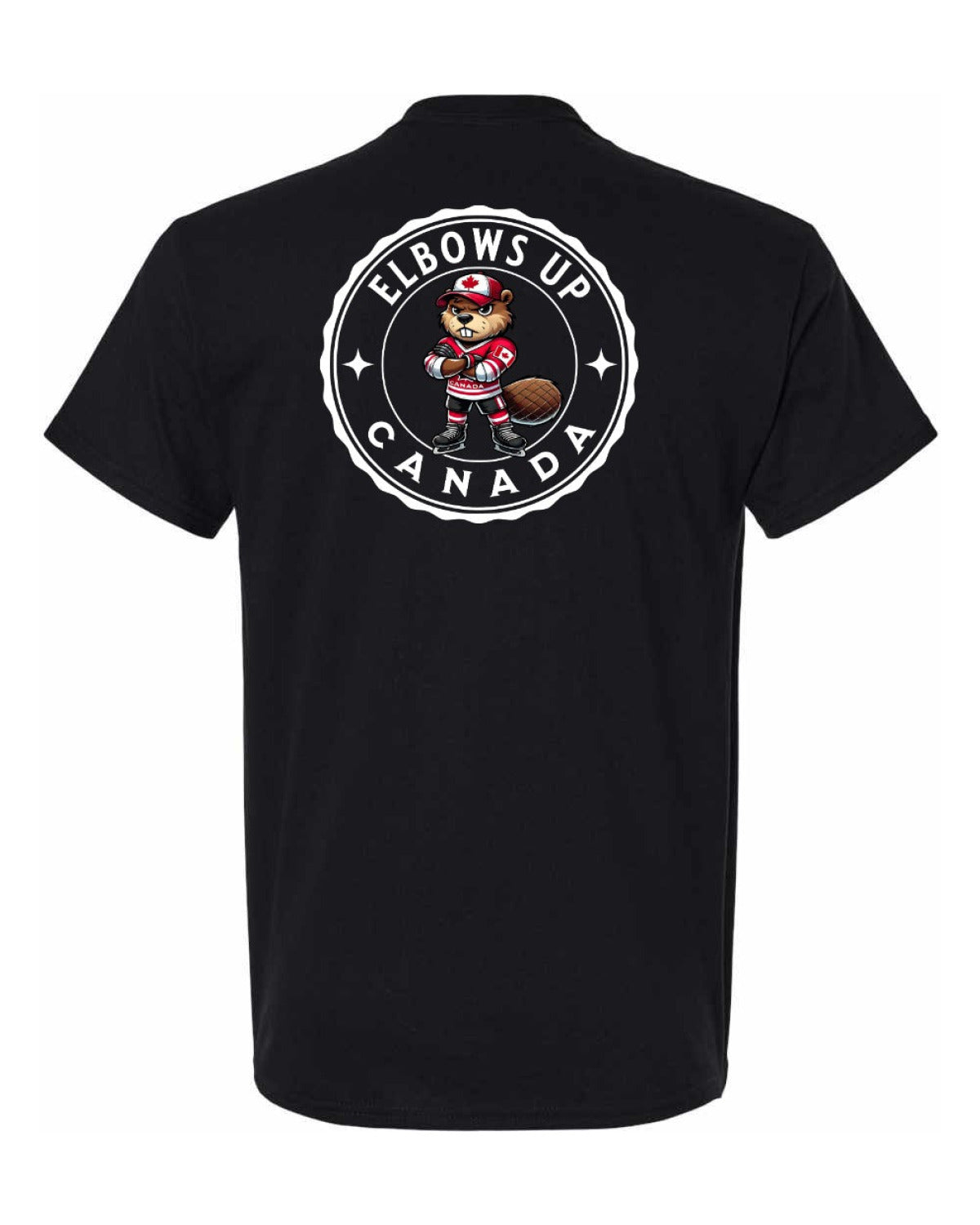 Elbows Up Beaver Left Chest & Back Men's Tee