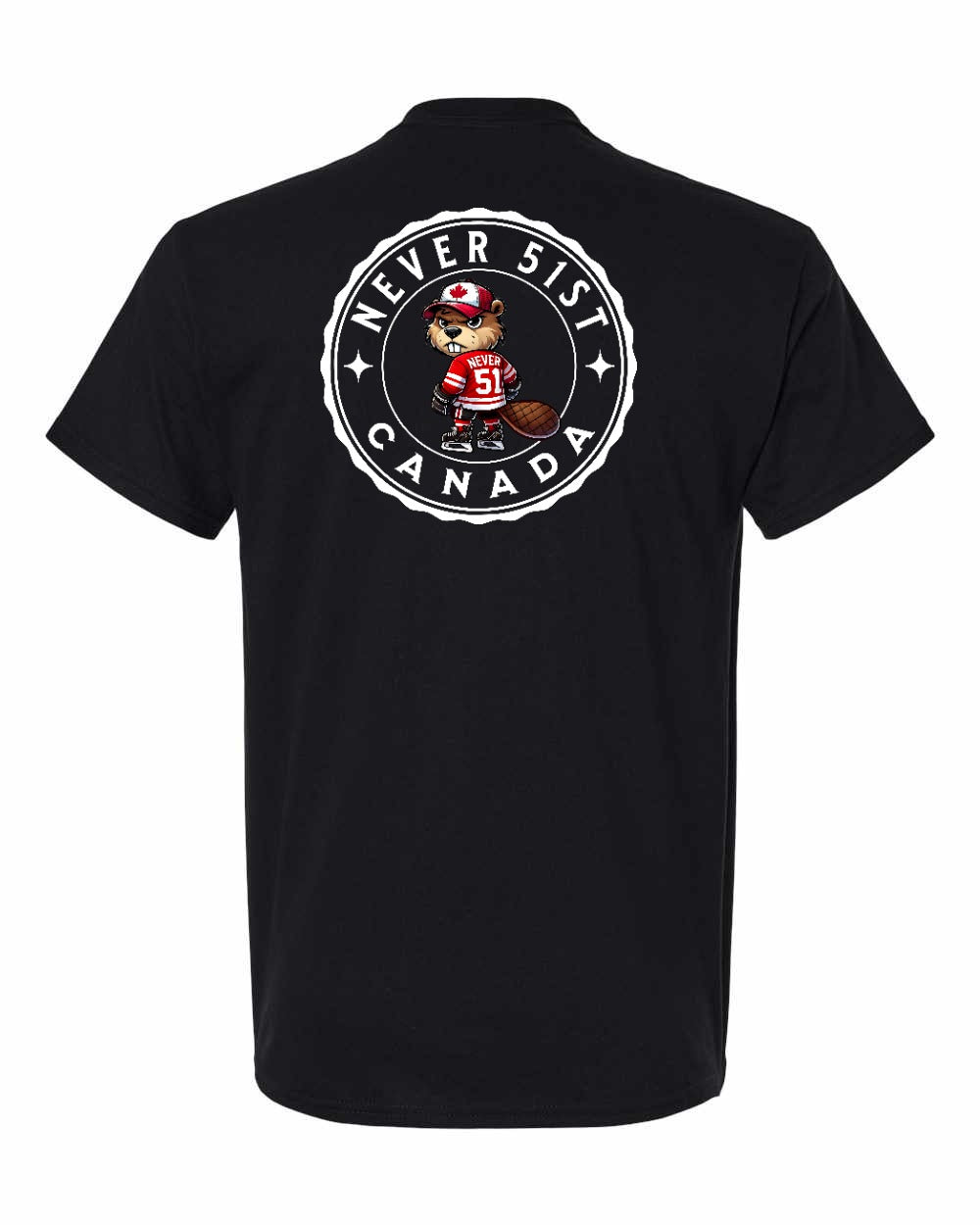 Never 51st Beaver Left Chest & Back Men's Tee - Gildan Canada (sewn Internationally)