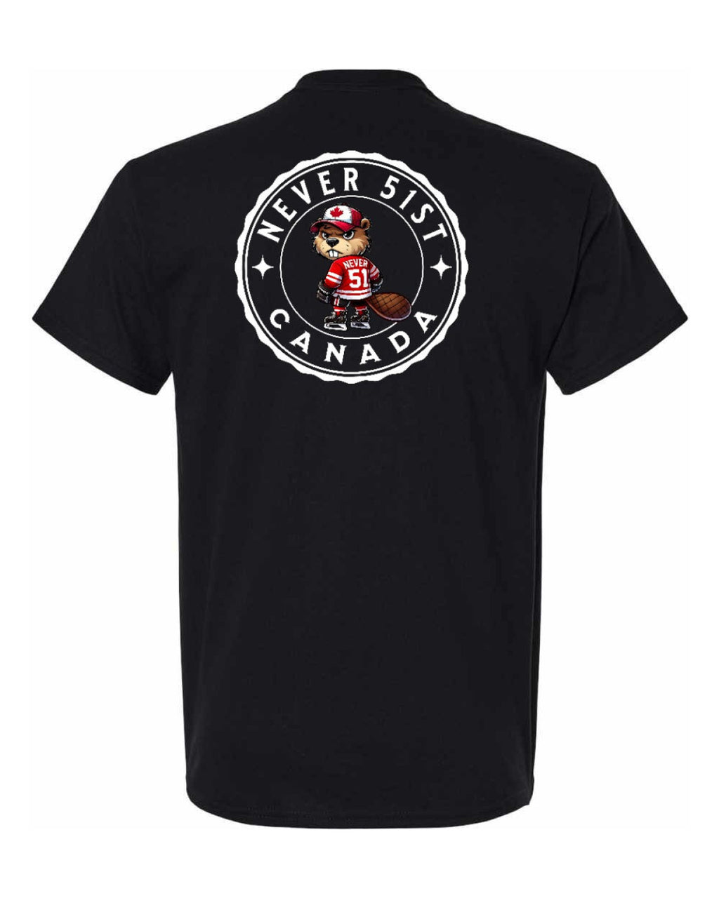 Never 51st Beaver Left Chest & Back  Men's Tee