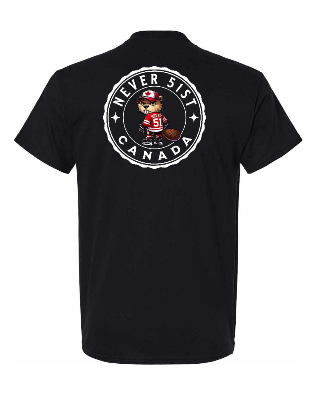 Never 51st Beaver Left Chest & Back  Men's Tee