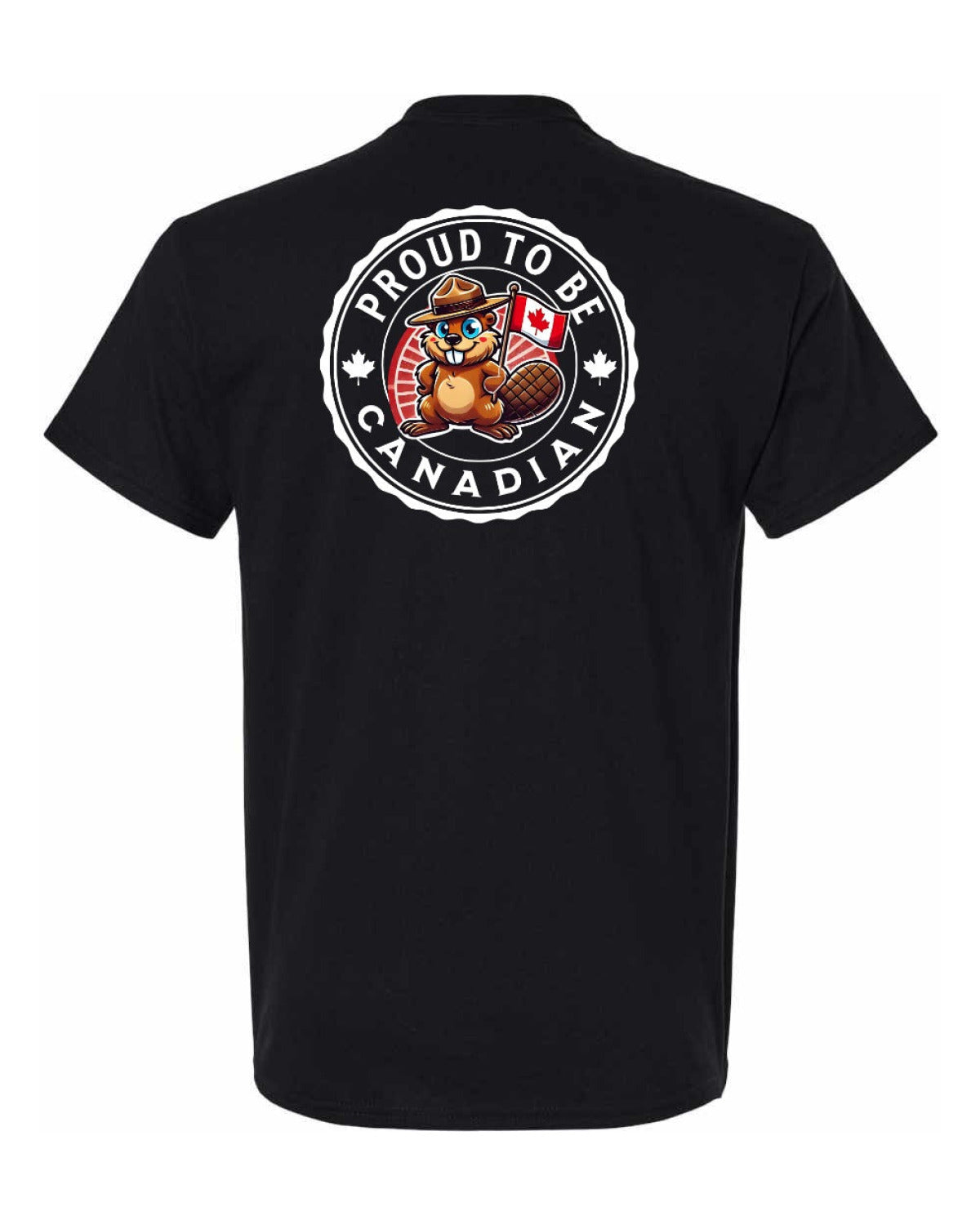 Proud to Be Canadian Beaver Left Chest & Back Men's Tee