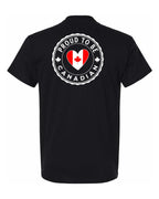 Proud to be Canadian Proud to be Heart Flag Left Chest and Back Men's Tee