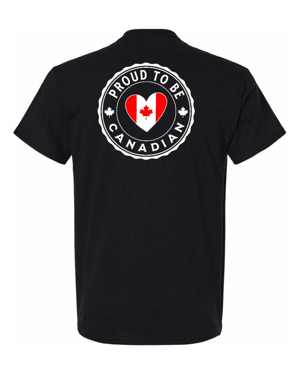 Proud Canadian Heart Flag Left Chest & Back  Men's Tee