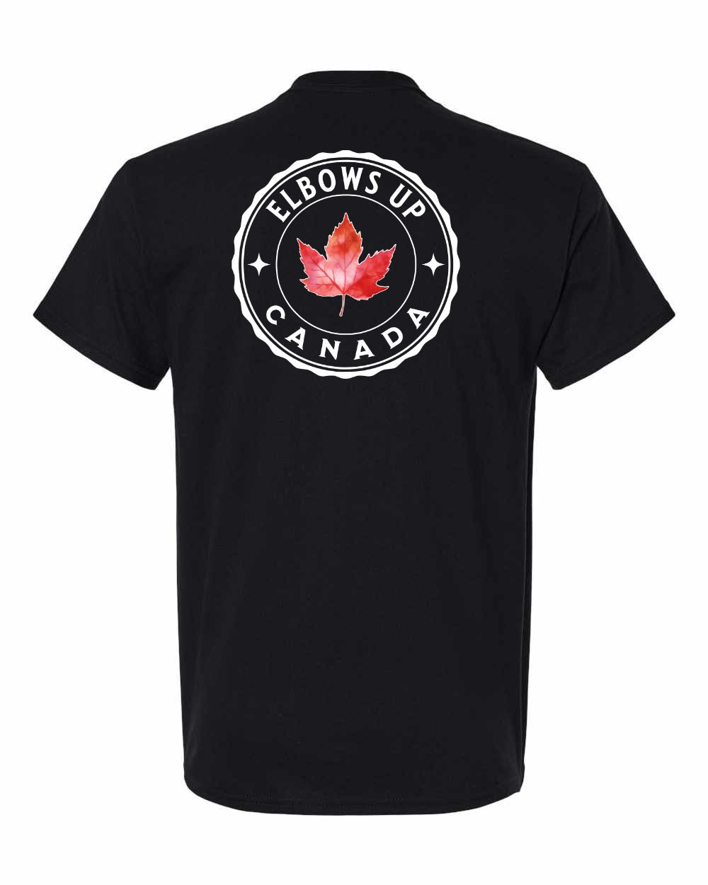 Elbows up Leaf Left Chest & Back Men's Tee - Gildan Canada (sewn Internationally)