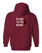 Plaid to the Bone Stacked Leaf Left Chest and Back Pullover - Unisex