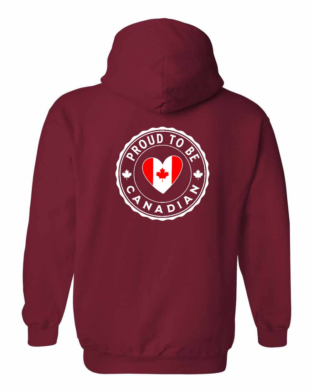 Proud to be Canadian Heart Flag Left Chest and Back Pullover - Gildan Canada (sewn Internationally)