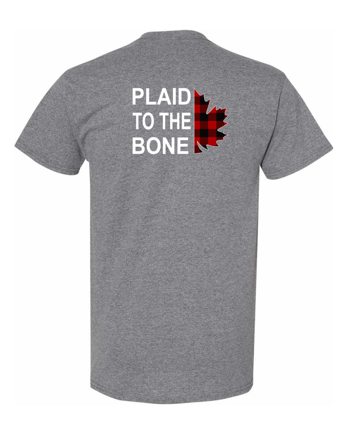 Plaid to the Bone Stacked Leaf Left Chest and Back