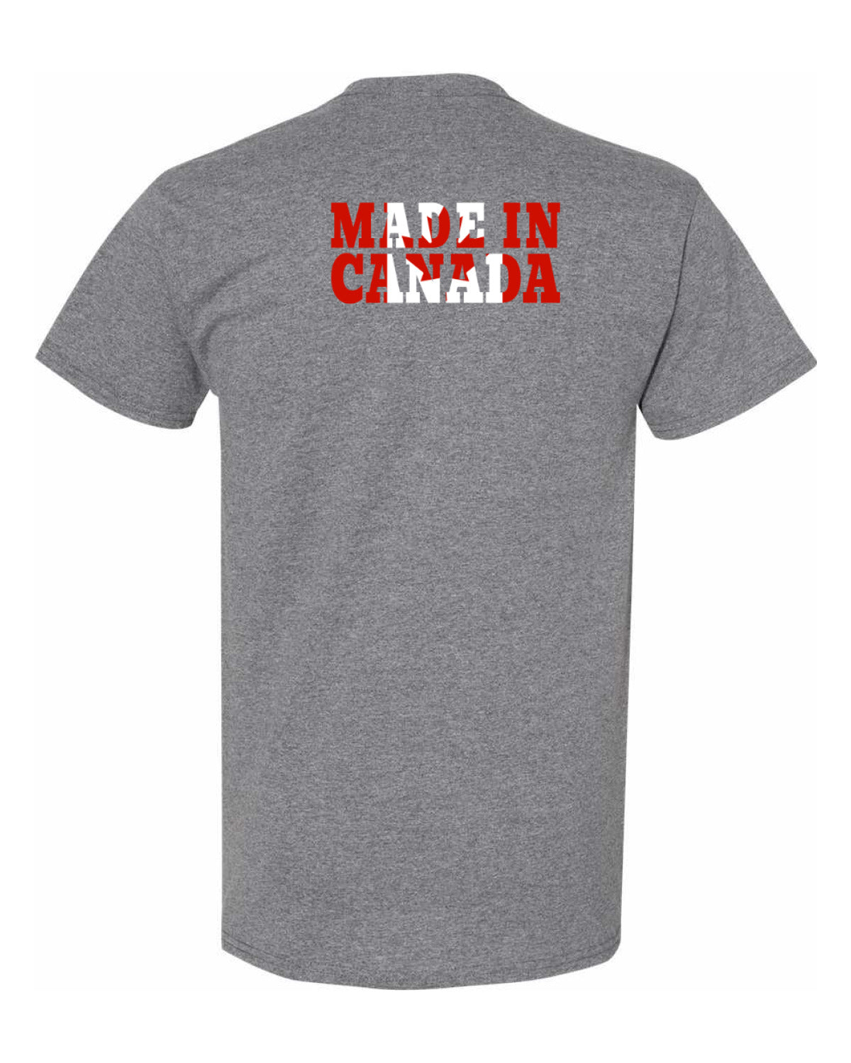 Made in Canada Flag Background Left Chest And Back Men's Tee
