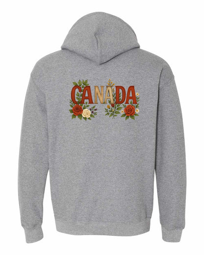 Canada Flowers Left Chest and Back Pullover - Gildan Canada (sewn Internationally)