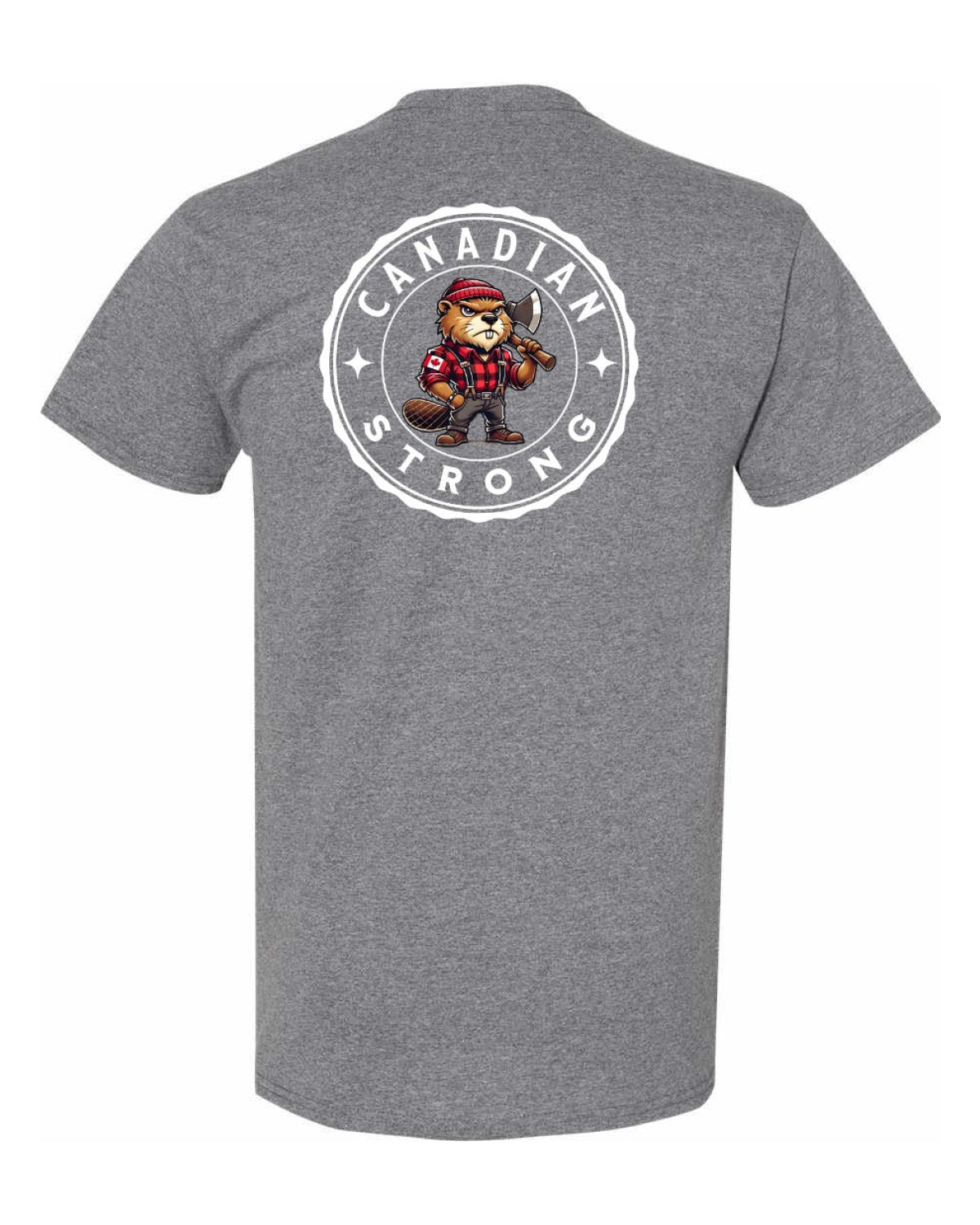 Canadian Strong Beaver Left Chest & Back Men's Tee
