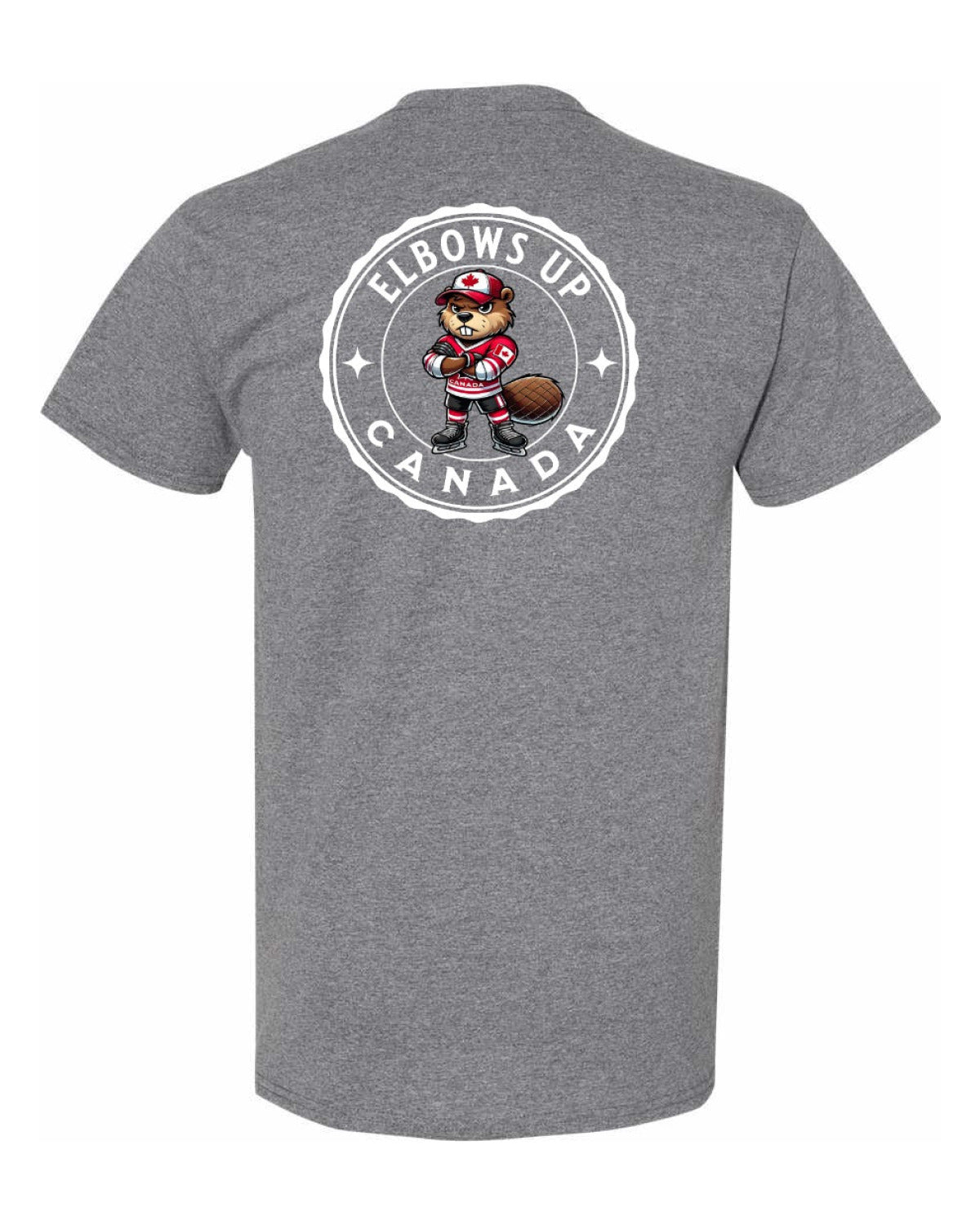 Elbows Up Beaver Left Chest & Back Men's Tee