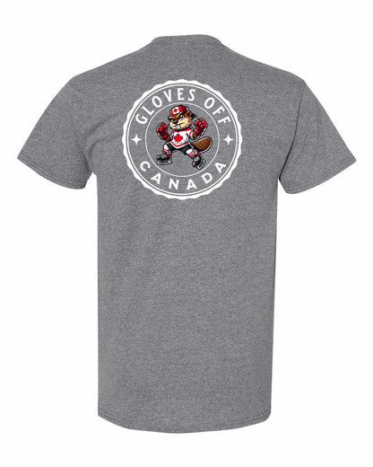Gloves Off Beaver Left Chest & Back Men's Tee - Gildan Canada (sewn Internationally)