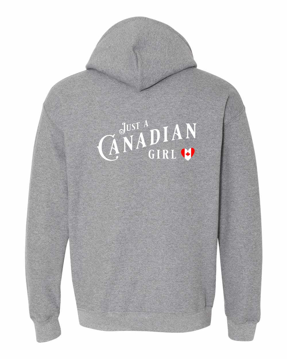 Just A Canadian Girl (Heart Flag Full) Left Chest and Back Pullover - Gildan Canada (sewn Internationally)