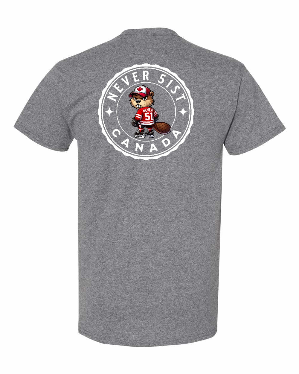Never 51st Beaver Left Chest & Back Men's Tee - Gildan Canada (sewn Internationally)
