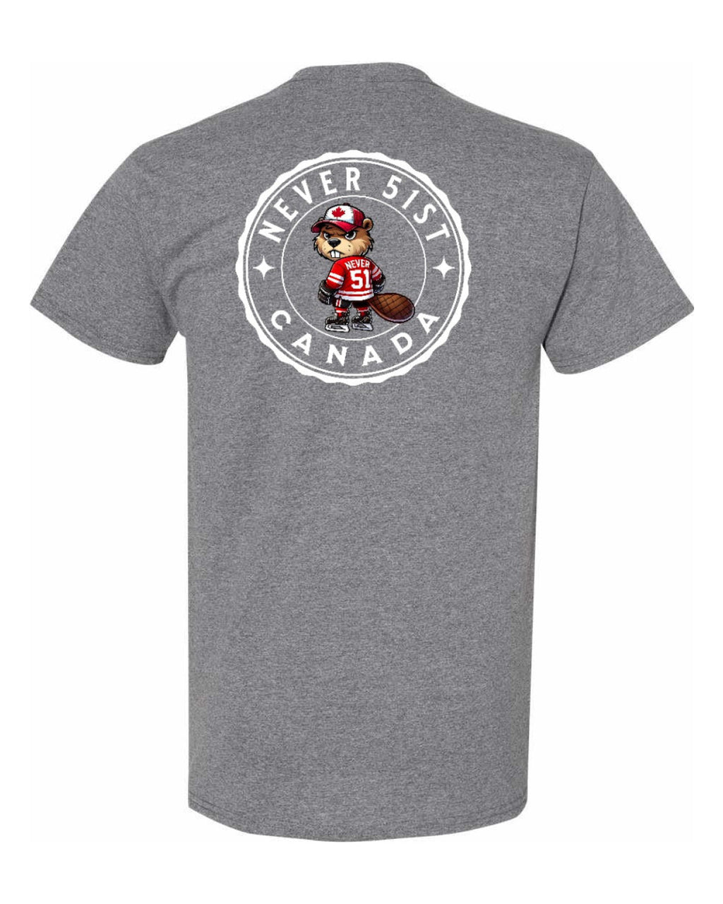 Never 51st Beaver Left Chest & Back  Men's Tee
