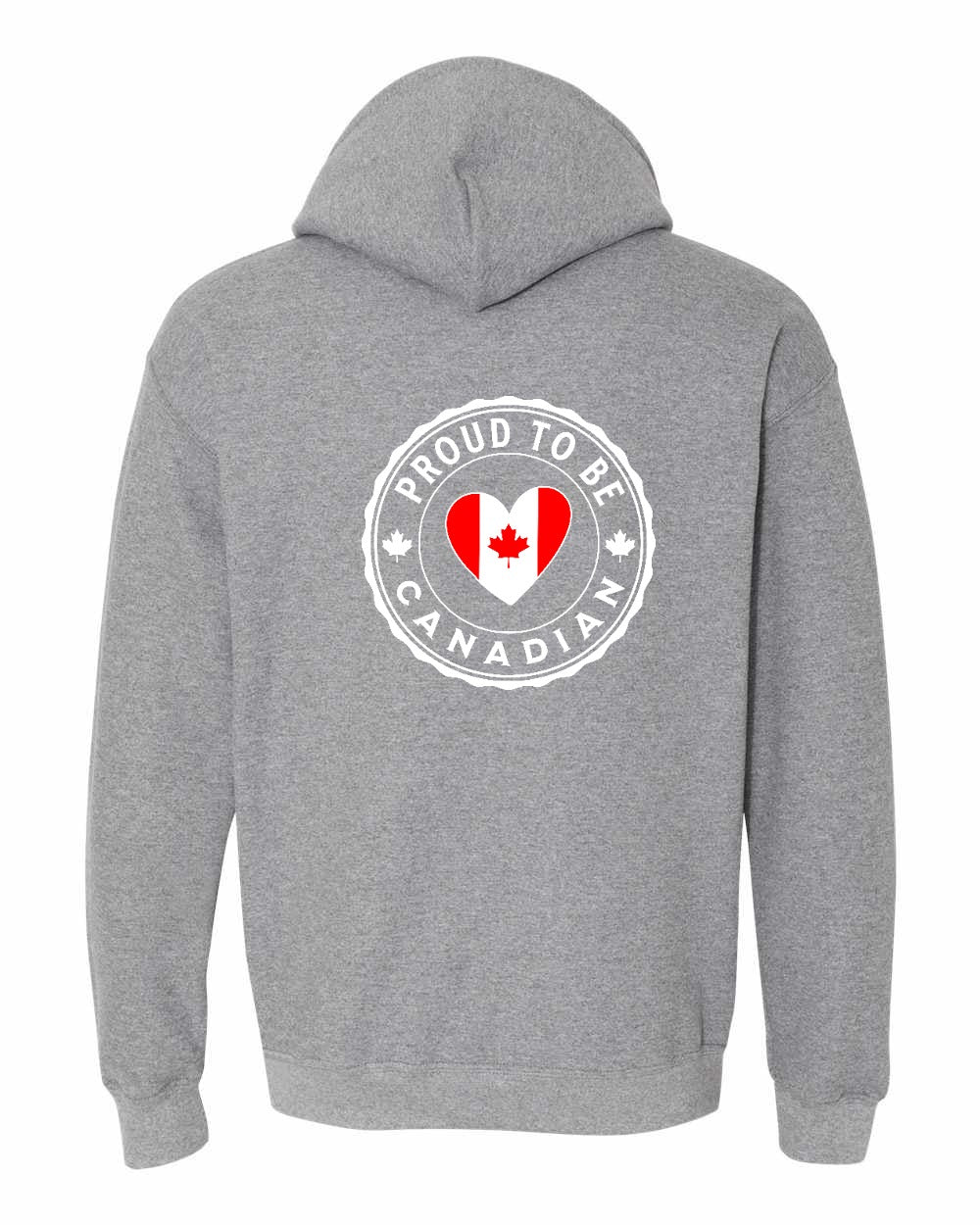 Proud to be Canadian Heart Flag Left Chest and Back Pullover - Gildan Canada (sewn Internationally)