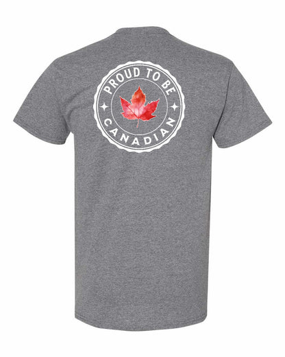 Proud to Be Canadian Leaf Left Chest & Back Men's Tee