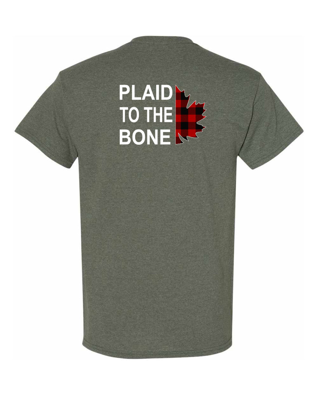 Plaid to the Bone Stacked Leaf Left Chest and Back