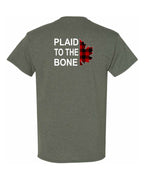 Plaid to the Bone Stacked Leaf Left Chest and Back