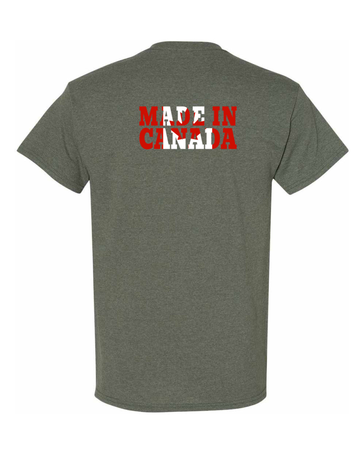 Made in Canada Flag Background Left Chest And Back Men's Tee