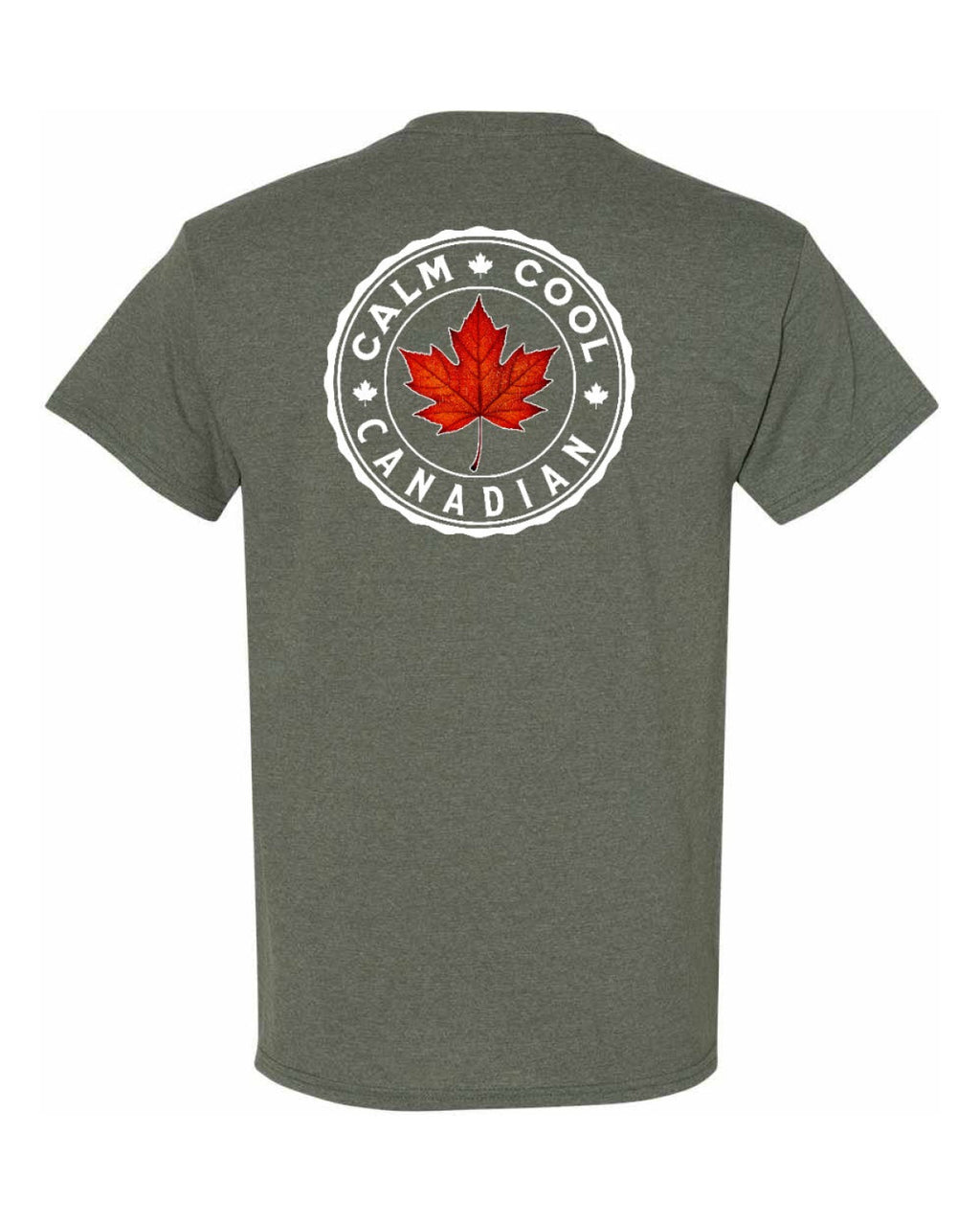 Calm Cool Canadian Leaf Left Chest & Back Men's Tee