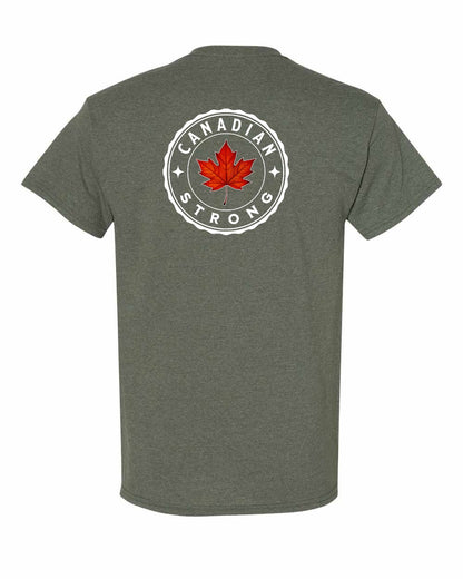 Canadian Strong Leaf Left Chest & Back Men's Tee - Gildan Canada (sewn Internationally)