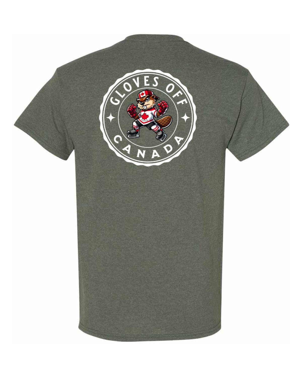 Gloves Off Beaver Left Chest & Back  Men's Tee