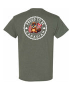 Proud to Be Canadian Beaver Left Chest & Back Men's Tee