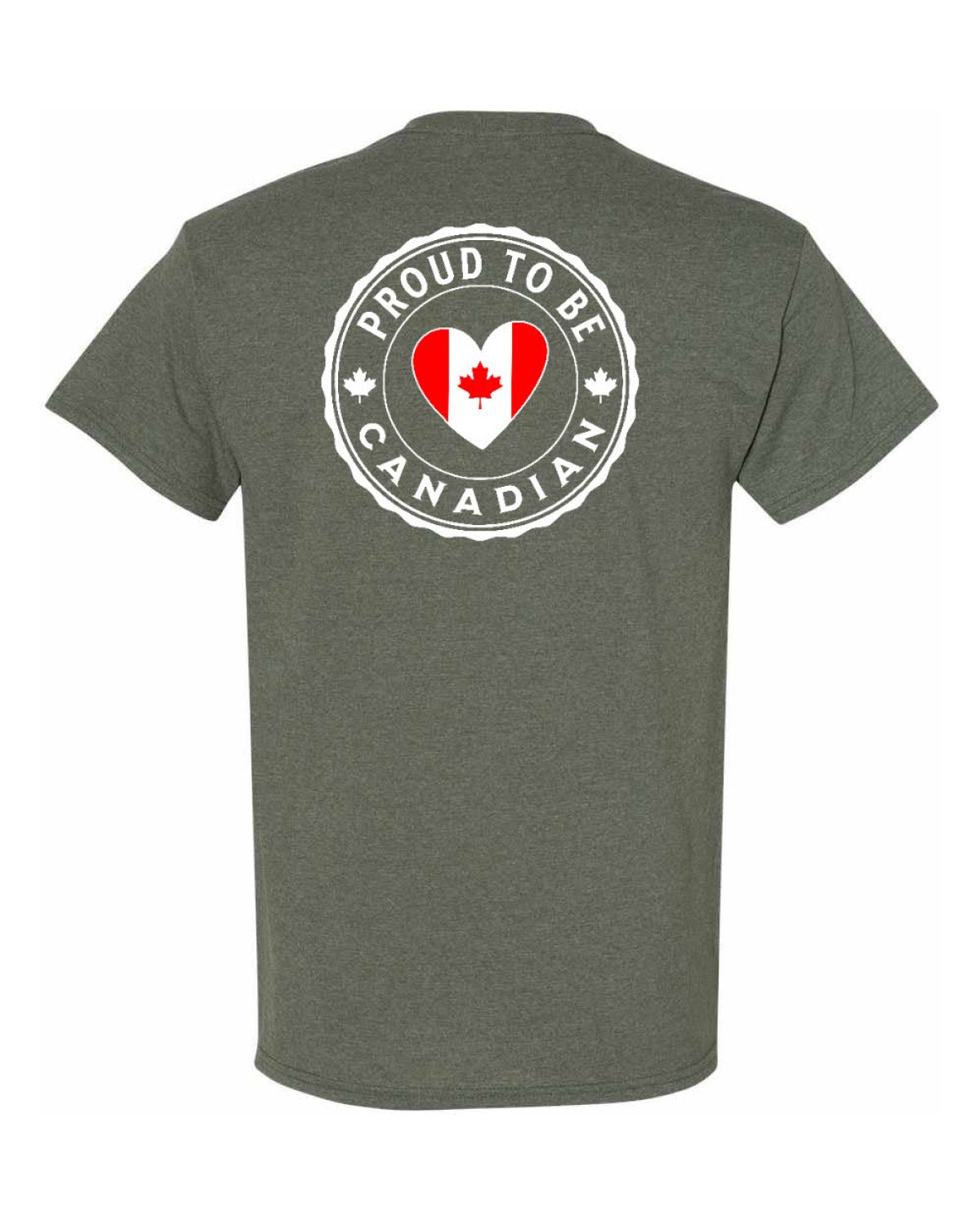 Proud Canadian Heart Flag Left Chest & Back  Men's Tee