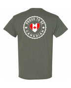 Proud to be Canadian Proud to be Heart Flag Left Chest and Back Men's Tee