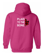 Plaid to the Bone Stacked Leaf Left Chest and Back Pullover - Unisex