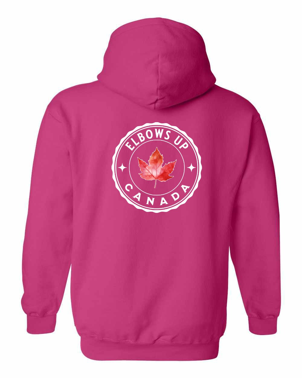 Elbows up Leaf Left Chest and Back Pullover - Gildan Canada (sewn Internationally)