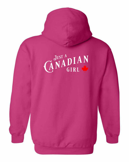 Just a canadian Girl Left Chest and Back Pullover - Gildan Canada (sewn Internationally)