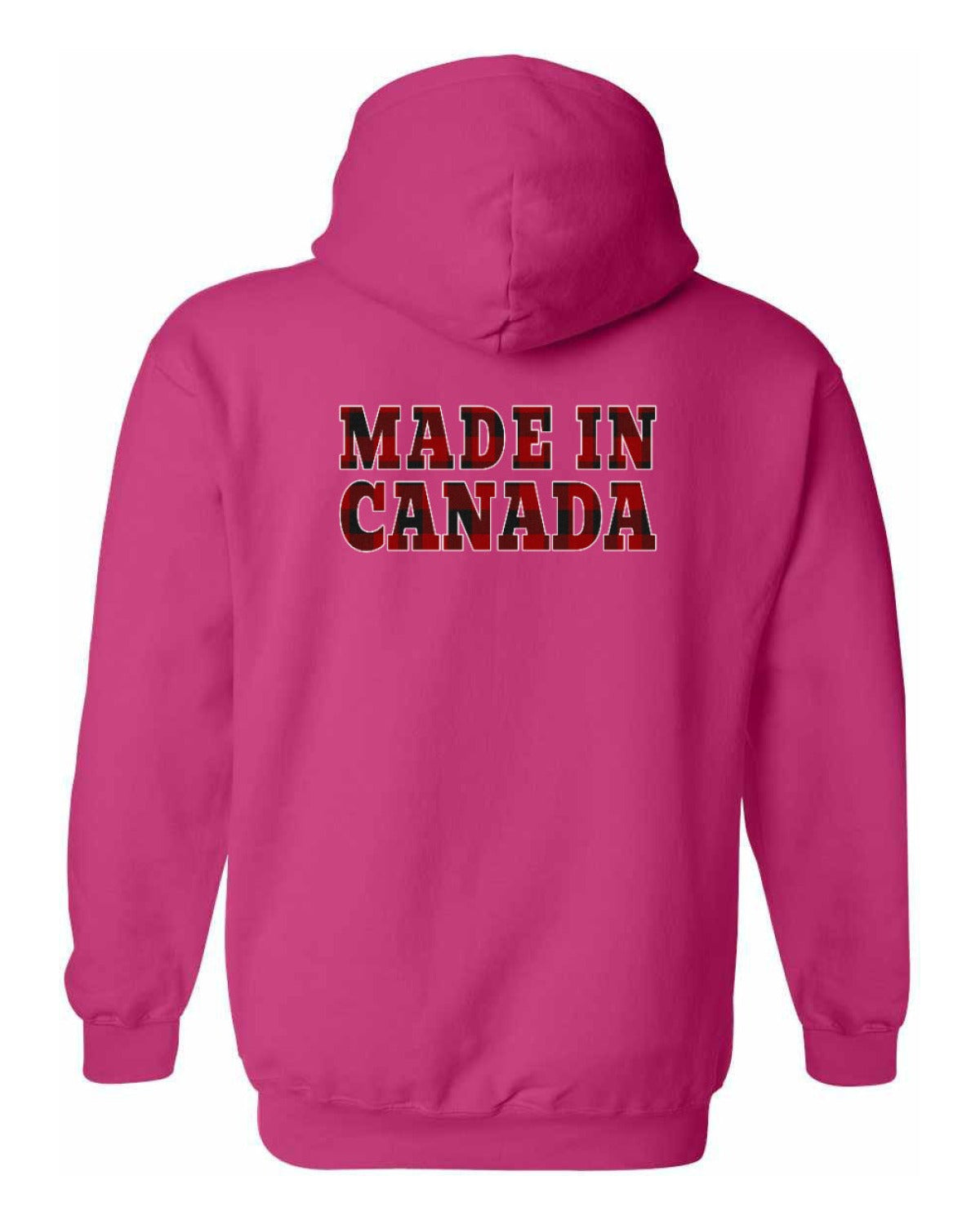 Made in Canada Plaid Background Left Chest and Back Pullover - Unisex